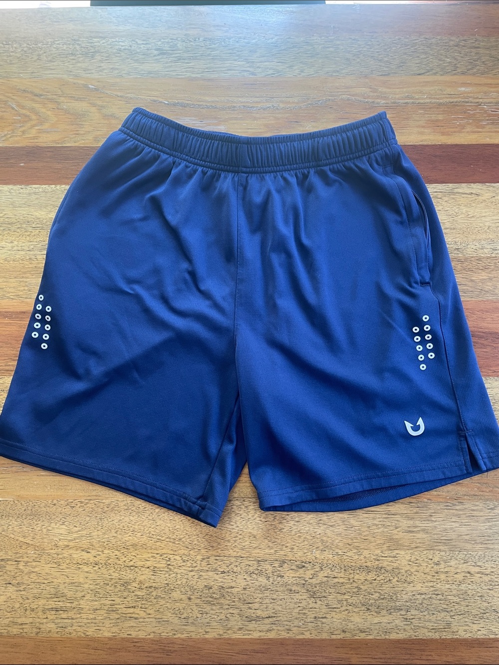 Men's Athletic Shorts in Navy with Reflective Dot Accents